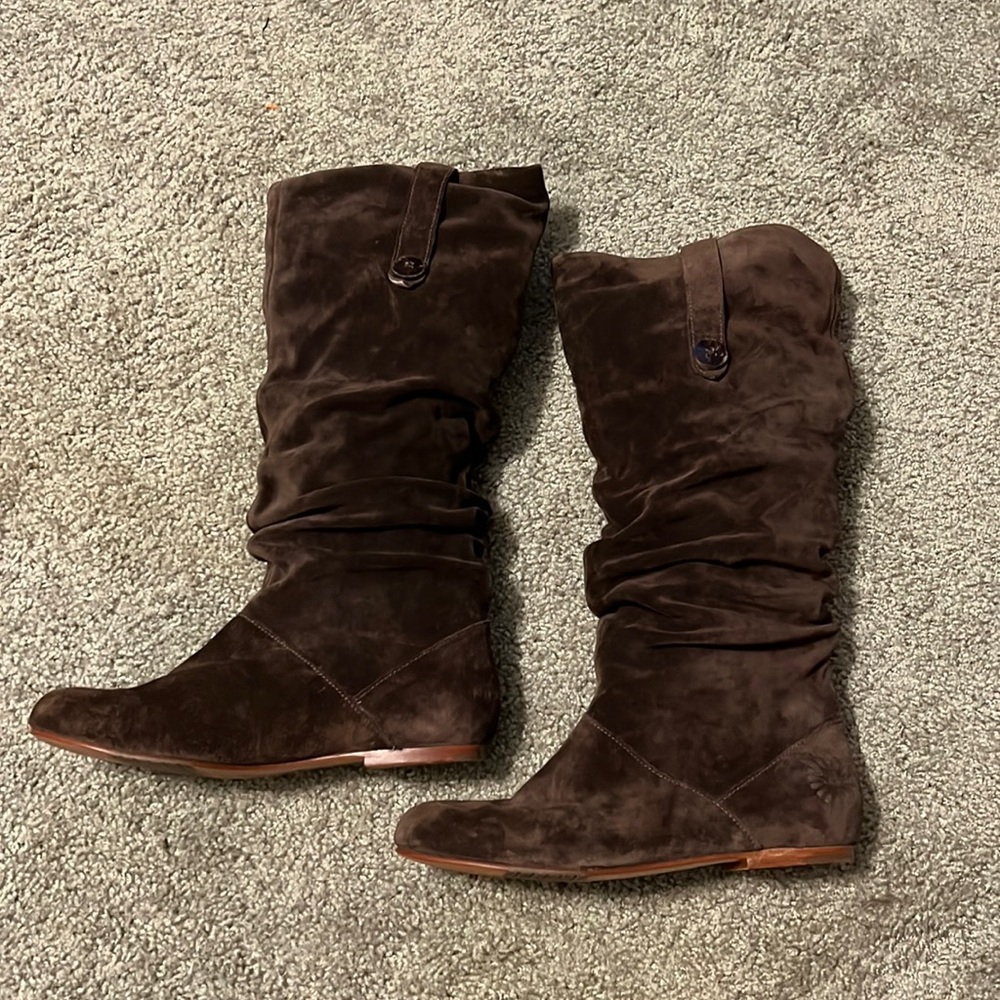 Women’s UGG Australia 1948 Highkoo Boots Brown Suede Slouchy Size 7